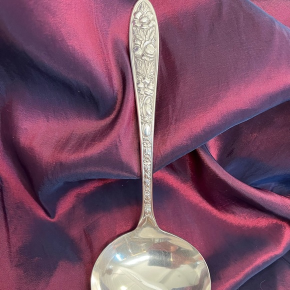 Dining Triple Silver Plate Aa Gravy Ladle Metropolitan Rose 190 Rare
